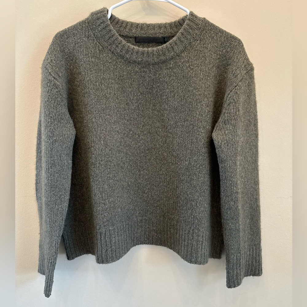 JENNI KAYNE Everyday Sweater wool cashmere long sleeve green SMALL